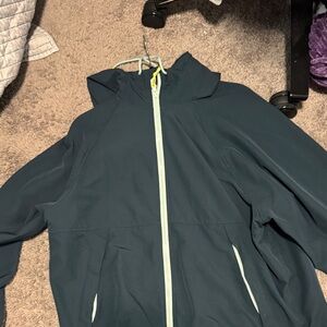 Old Navy Women's Jacket - Dark Green with Light Green Accents